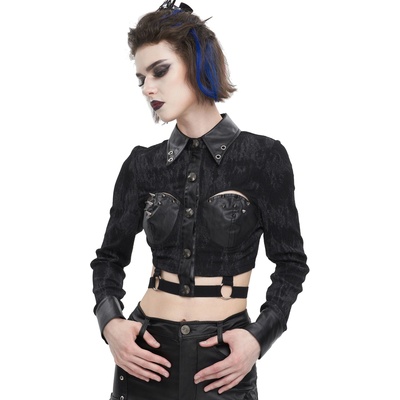 Devil fashion дамска тениска с дълъг ръкав (топ) DEVIL FASHION - Black - SHT107