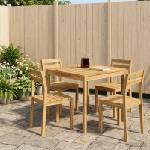 vidaXL Маса за вечеря в градината Бяло измиване 80 x 80, 5 x 75 см (901711)