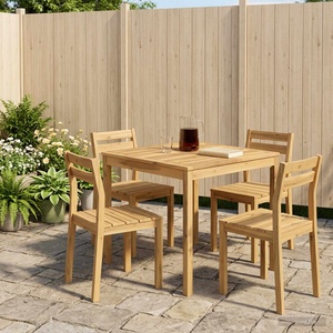 vidaXL Маса за вечеря в градината Бяло измиване 80 x 80, 5 x 75 см (901711)
