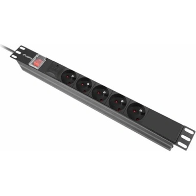Разклонител, Lanberg power distribution unit (pdu) 19" 1U 16a 2m 5x french outlets black (PDU-05E-0200-BK)
