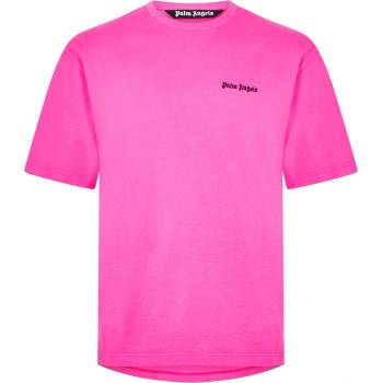 Palm angels Тениска PALM ANGELS Logo Embroidered Cotton T-Shirt - Pink