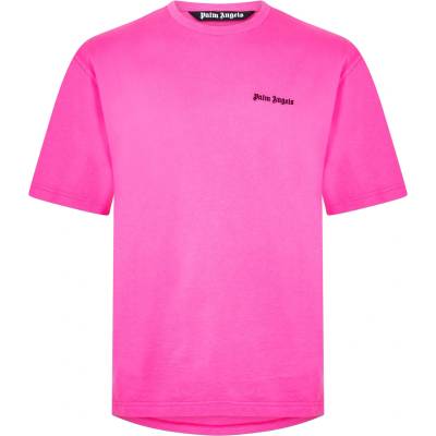 Palm angels Тениска PALM ANGELS Logo Embroidered Cotton T-Shirt - Pink
