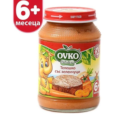 OVKO Bebelan - Пюре телешко със зеленчуци 5 месец 190 гр (7141)