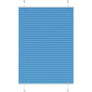 vidaXL Плисирана щора, синя, 85x100 см, ширина на плата 84, 4 см, полиестер (4015174)