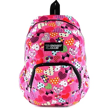 Target batoh růžová s barevnými srdíčky