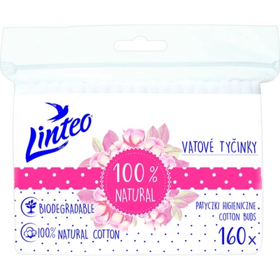 Linteo Vatové tyčinky papierové 160 ks