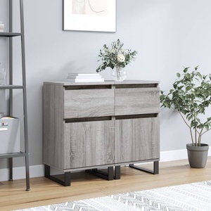 vidaXL Бюфети 2 бр сив сонома 40x35x70 см инженерно дърво (831177)