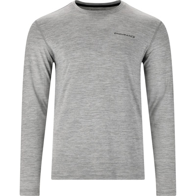 ENDURANCE Мъжка спортна тениска ENDURANCE Abdon Melange L/S Tee Sport shirt - Light Grey Melange - размер 4XL (216-4580-0217)