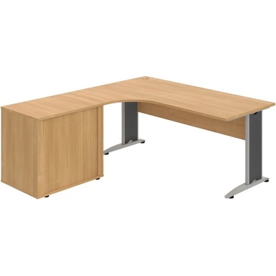 OFFICE PRO s.r.o. Kancelársky stôl pracovný, zostava pravá - CE 1800 60 HR P, dub