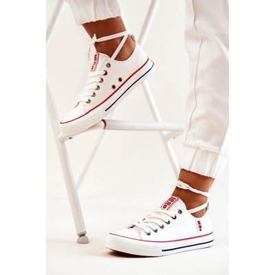 Big Star Shoes dámske materiálne tenisky veľká hviezda biela krémová