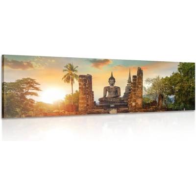 Obraz socha Budhu v parku Sukhothai - 135x45