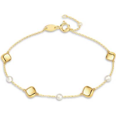 MINET Zlatý náramek s přirodní perlou JMG0301WGB17