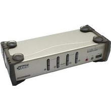 Aten CS-1734A KVM přepínač 4-port KVMP USB+PS/2, usb hub, audio, 1.2m kabely