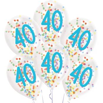 Image 1 of Amscan Латексови балони с конфети, 40 бр