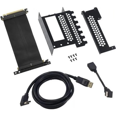 CableMod универсален брекет и кабел за вертикален монтаж за видео карта PCIe x16, 1x DisplayPort, 1x HDMI кабел (CABLEMOD-ZURC-016)
