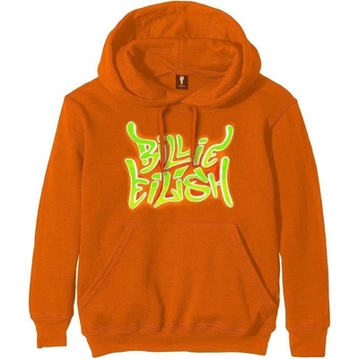 Billie Eilish Mikina Airbrush Flames Blohsh Orange