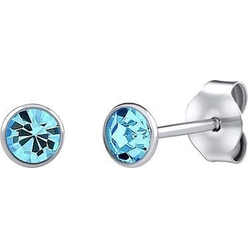 Silvego Strieborné náušnice kôstky Malia s modrými Swarovski Zirconia 4 mm ZT825044EBSW