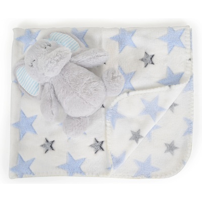 Moni Бебешко одеяло 90/75 cm с играчка Elephant blue (3800146269203)