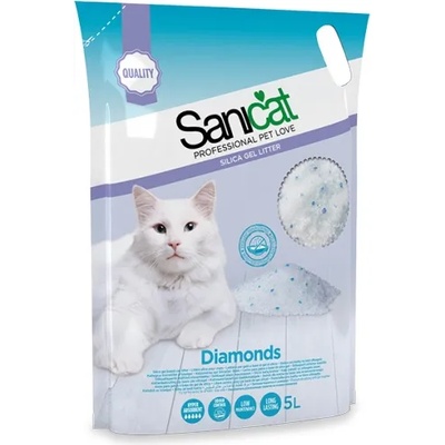 Sanicat 5л Sanicat Diamonds, постелка за котешка тоалетна