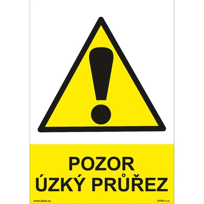 DUKO POZOR ÚZKÝ PRŮŘEZ Formát: 210 x 297 mm, Materiál: plast 5 mm, samolepící vinylová fólie