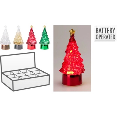KOOPMAN Vánoční stromeček 12 cm s LED světlem mix 1 ks