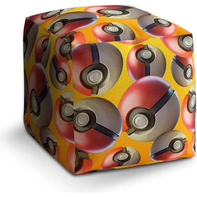 Sablio Taburet Kocka Pokemon ball Pattern: 40x40x40 cm