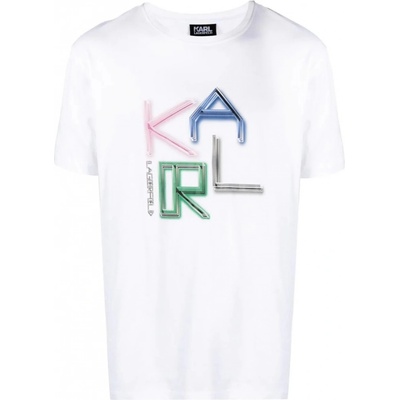 KARL LAGERFELD Neon logo tričko Bílá