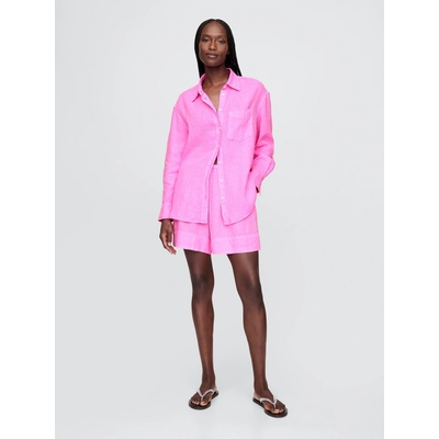 GAP lněné kraťasy dámské fuchsiová