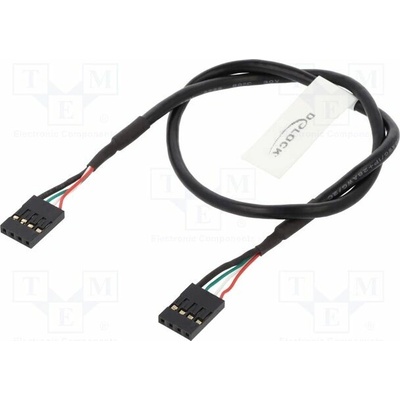 Delock 82426 USB 2.0 z obou stran,kolíkový konektor 4pin 0,4m černý