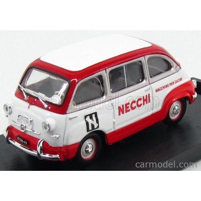 Brumm Fiat 600 Multipla Veicolo Commerciale Macchine Per Cucire Necchi 1960 Bílá Červená 1:43