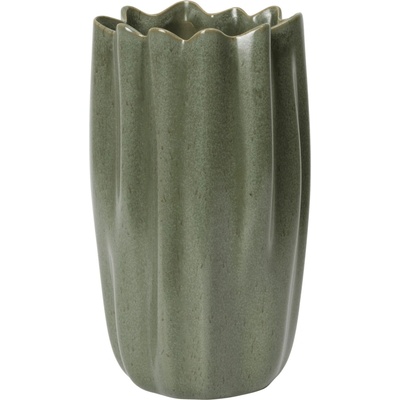 Ferm Living Kameninová váza Nium Dark Sage 23 cm, zelená barva, keramika