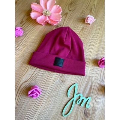 Jako máma žebrovaná čepice Dark Pink High maminka