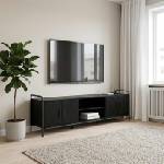 vidaXL ТВ шкаф 167, 5 x 33 x 50 см Черен дъб Инженерна дървесина (8013722)