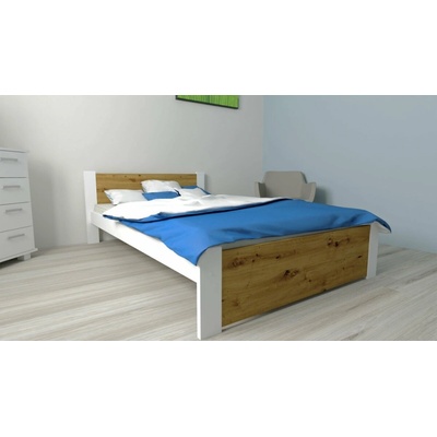 ComfortMatrace Luna + rošt masiv borovice barva dub artisan / bílá matrace Goltex 15cm