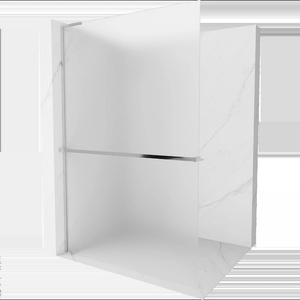 Mexen Kioto+ L душ панел със стойка Walk-in 100 x 200 см, матиран, хром - 800-100-123-01-30 (800-100-123-01-30)