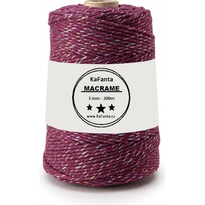 Macrame příze KaFanta PREMIUM 3mm/200m - plum rainbow