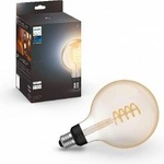 Philips White E27 Filament Large Globe Lamp, G125 550lm, warm white light, dimmable, controllable via app, compatible with Amazon Alexa (Echo, Echo Dot), pack of 1 - 929003052101 - mallbg