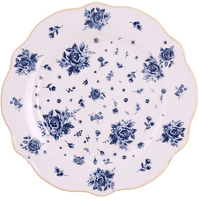 Clayre & Eef porcelánový dezertní talíř BLUE ROSE BLOOMING 20 cm