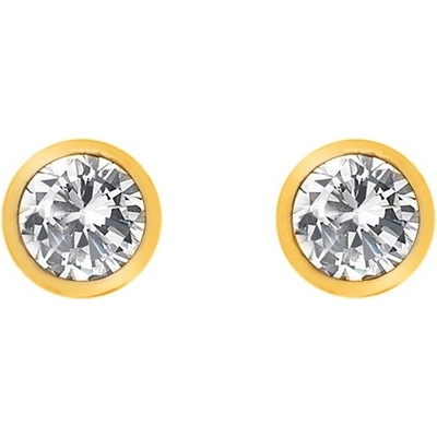 Hot diamonds pozlátené náušnice s topazmi a pravým diamantom Gemstone DE832