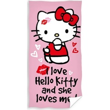 TipTrade Bavlnená osuška 70x140 cm Hello Kitty Love