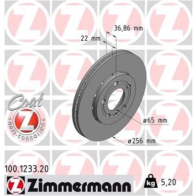 Brzdový kotouč ZIMMERMANN 100.1233.20