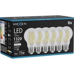 Mexen Vintis 6x LED филамент крушка E27, A60, 10W, неутрална - 4000K, 1320 lm, прозрачна (L150-E27-1040-00x06)