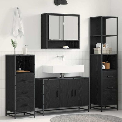 vidaXL Комплект мебели за баня 3 бр. Дъб 35 x 37, 5 x 166 см (3402504)
