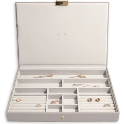 Stackers box na šperky s víkem Taupe Supersize Lid šedobéžová 73785
