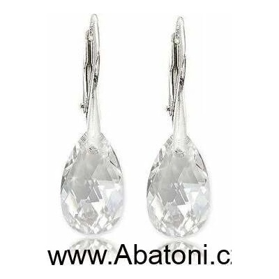 Swarovski Elements Pear krystal stříbrné visací bílé slzičky kapky 31231.1 Crystal bílá čirá křišťálová
