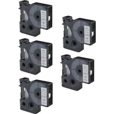 Tonery Náplně Kompatibilní páska s Dymo 40913, S0720680 / 40913, 9mm x 7m cerný tisk / bílý podklad 5-PACK