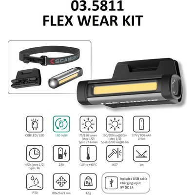 SCANGRIP Многофукционален челник / фенер, 150/100 лумена ; scangrip 03.5811