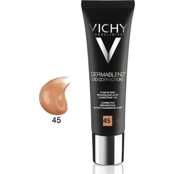 Vichy Коригиращ фон дьо тен за изглаждане повърхността на кожата Злато , Vichy Dermablend 3D Correction SPF25 45 Gold 30ml