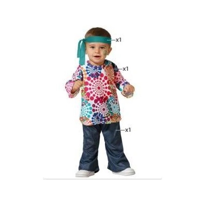 BigBuy Carnival Маскировъчен костюм за бебета Hippie Размер 6-12 месеца