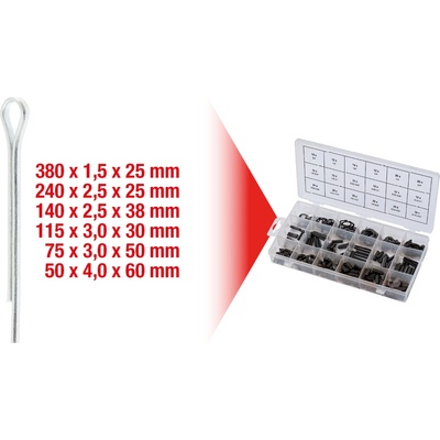 KS Tools Sada závlačiek, 1000-dielna 970.0330